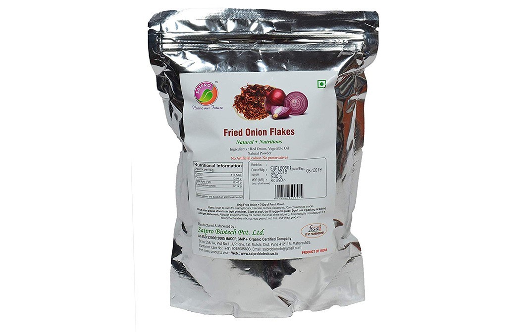 Saipro Fried Onion Flakes    Pack  500 grams